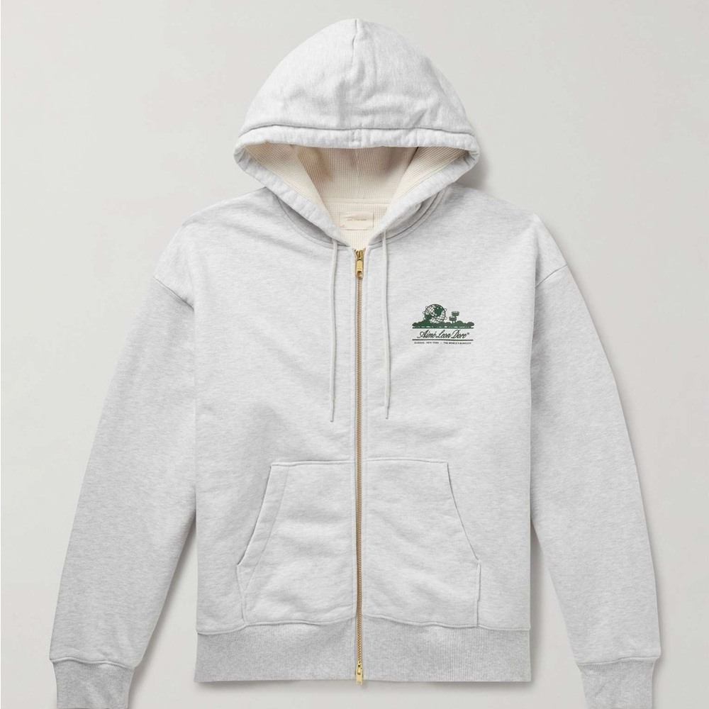 AIMÉ LEON DORE
Unisphere Logo-Print Cotton-Jersey Zip-Up Sweatshirt